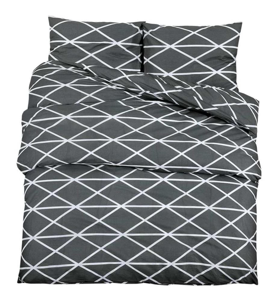 Ensemble de housse de couette Gris 200x200 cm Coton