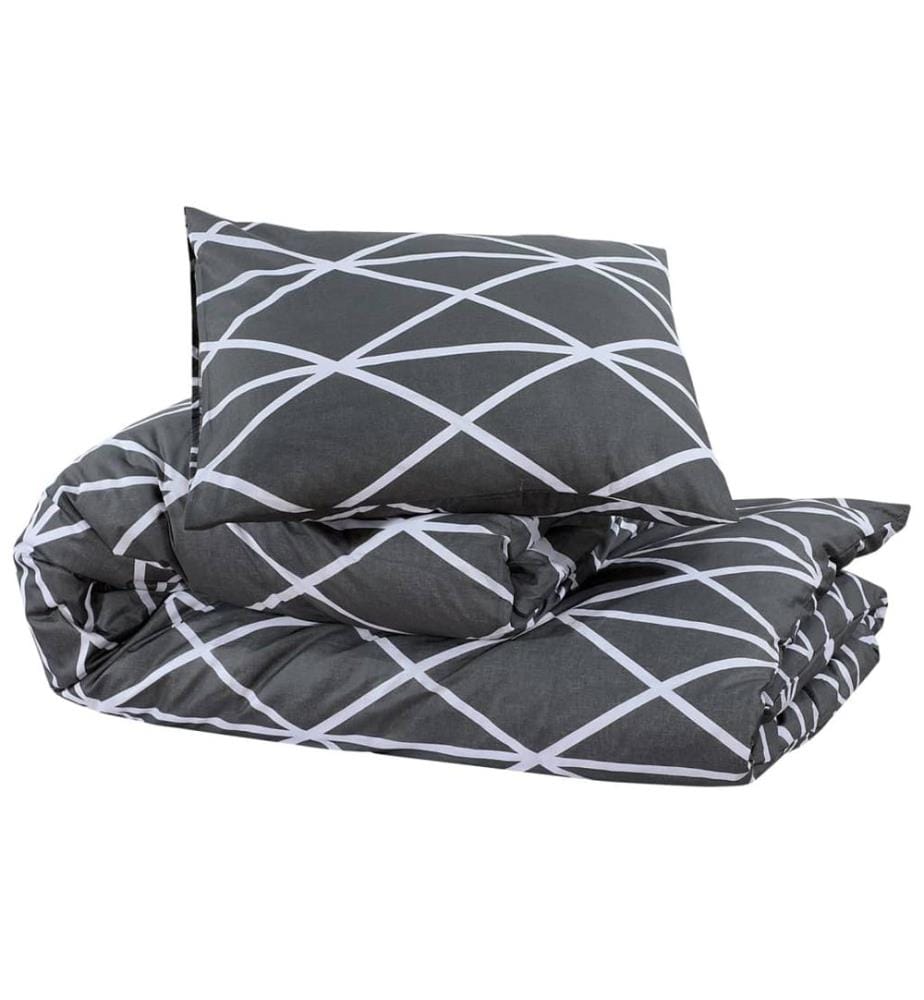 Ensemble de housse de couette Gris 135x200 cm Coton