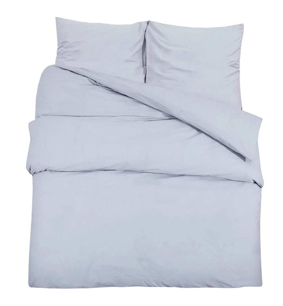 Ensemble de housse de couette Gris 140x200 cm Coton
