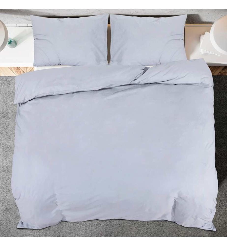 Ensemble de housse de couette Gris 140x200 cm Coton