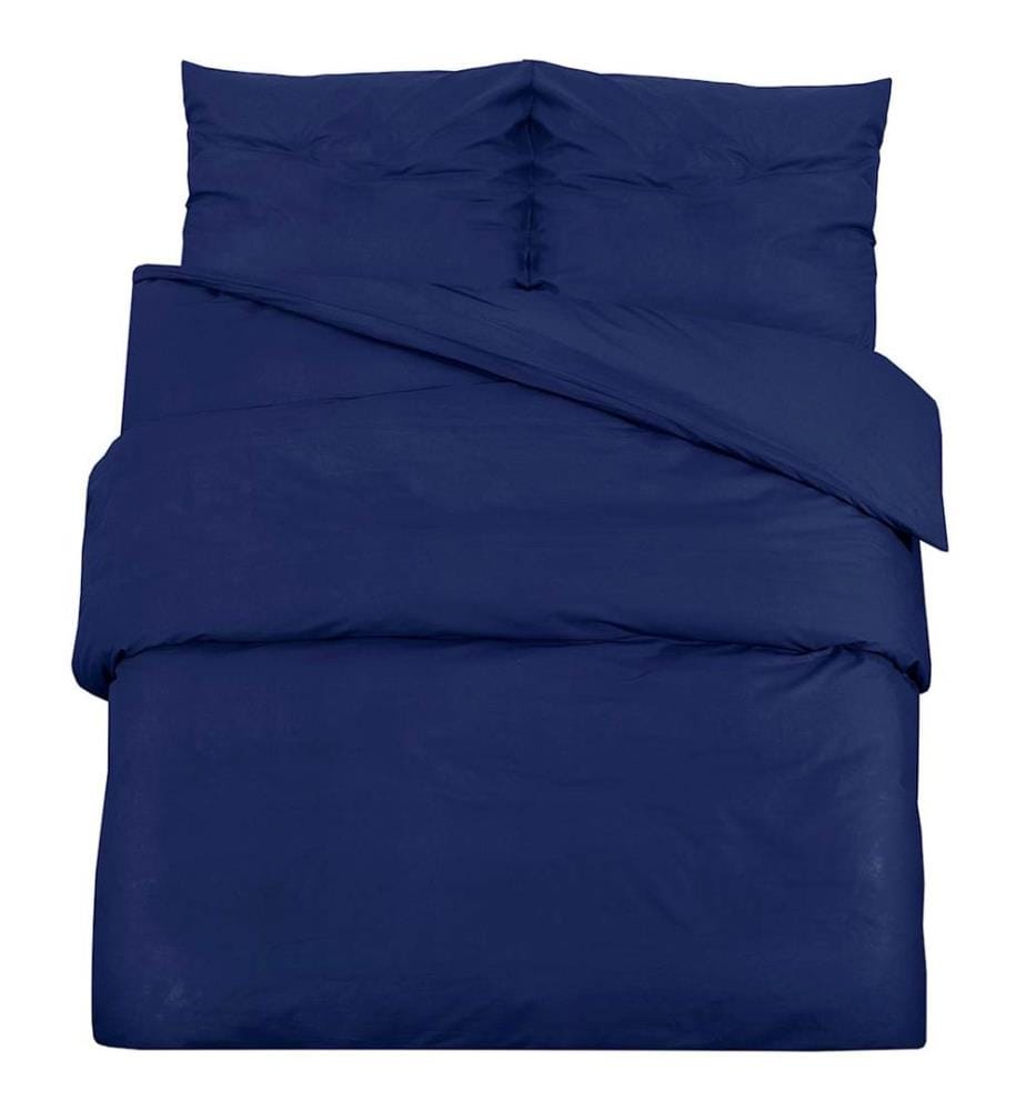 Ensemble de housse de couette Bleu marine 200x200 cm Coton