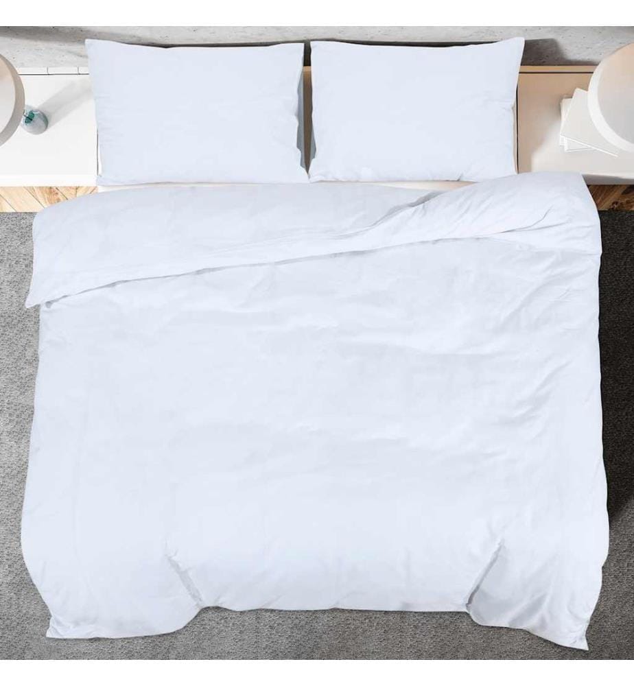Ensemble de housse de couette Blanc 260x240 cm Coton