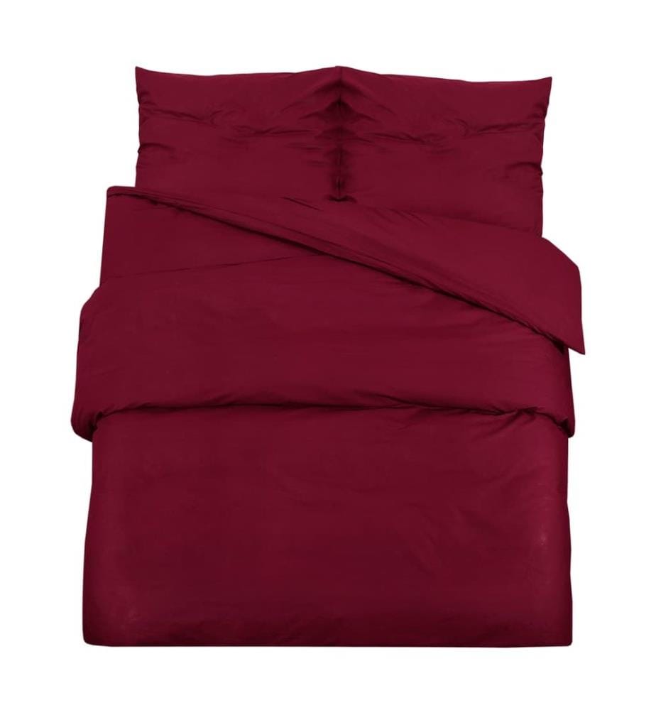 Ensemble de housse de couette Bordeaux 140x200 cm Coton