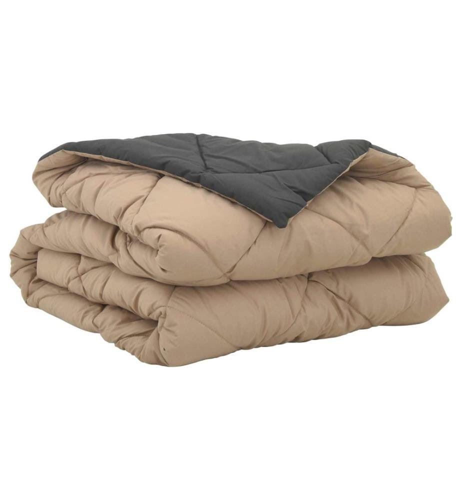 Duvet d'été simple Anthracite et Taupe 200 x 140 cm Microfibre
