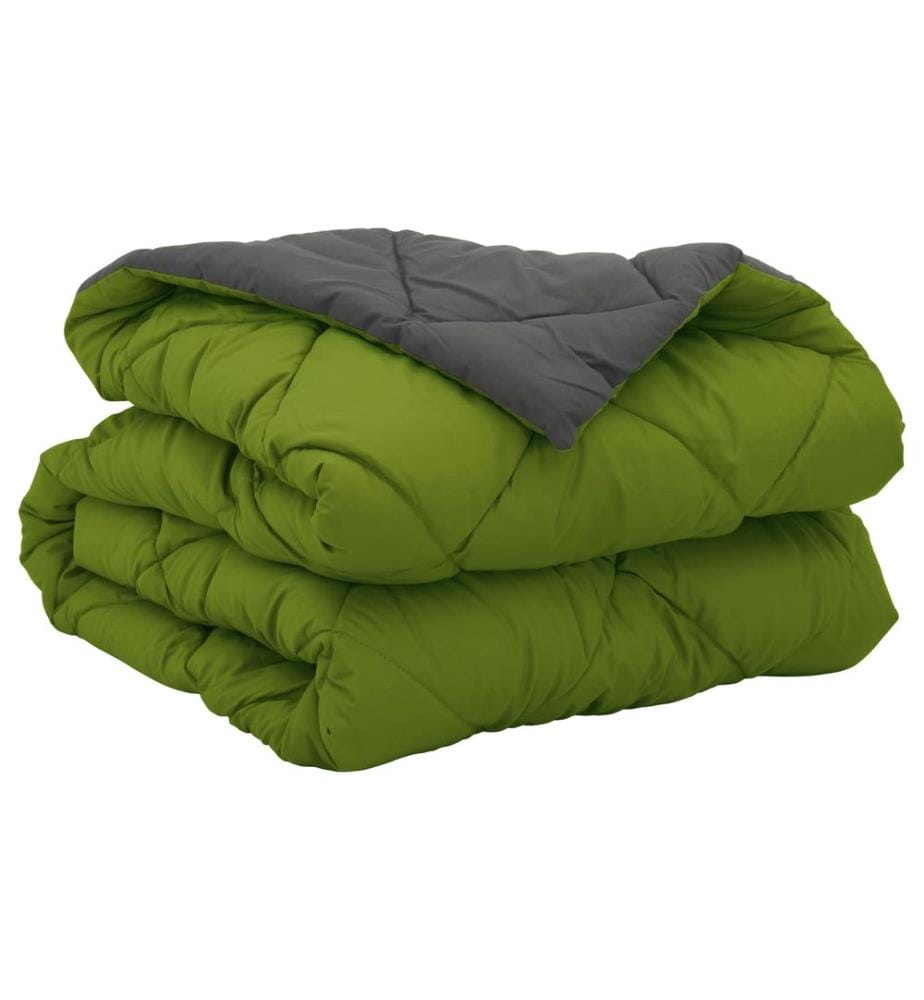 Duvet d'été simple Vert et Anthracite 220 x 140 cm Microfibre