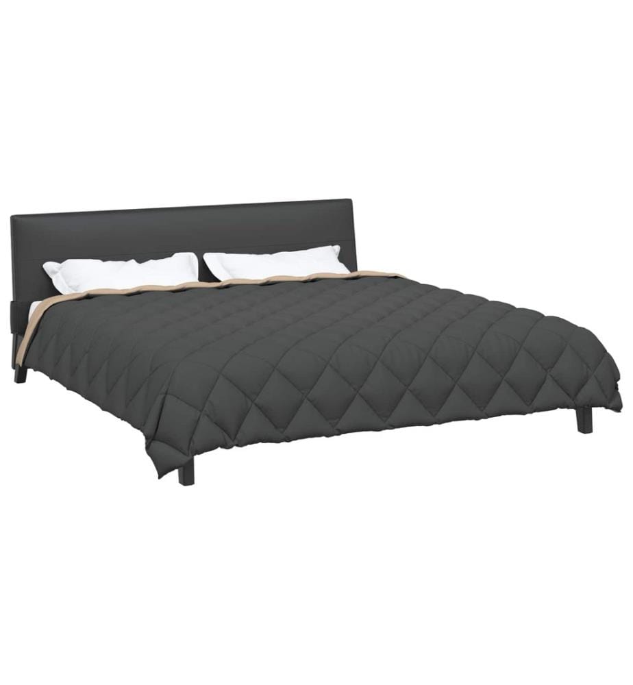 Duvet d'hiver Anthracite et Taupe 220 x 240 cm Microfibre