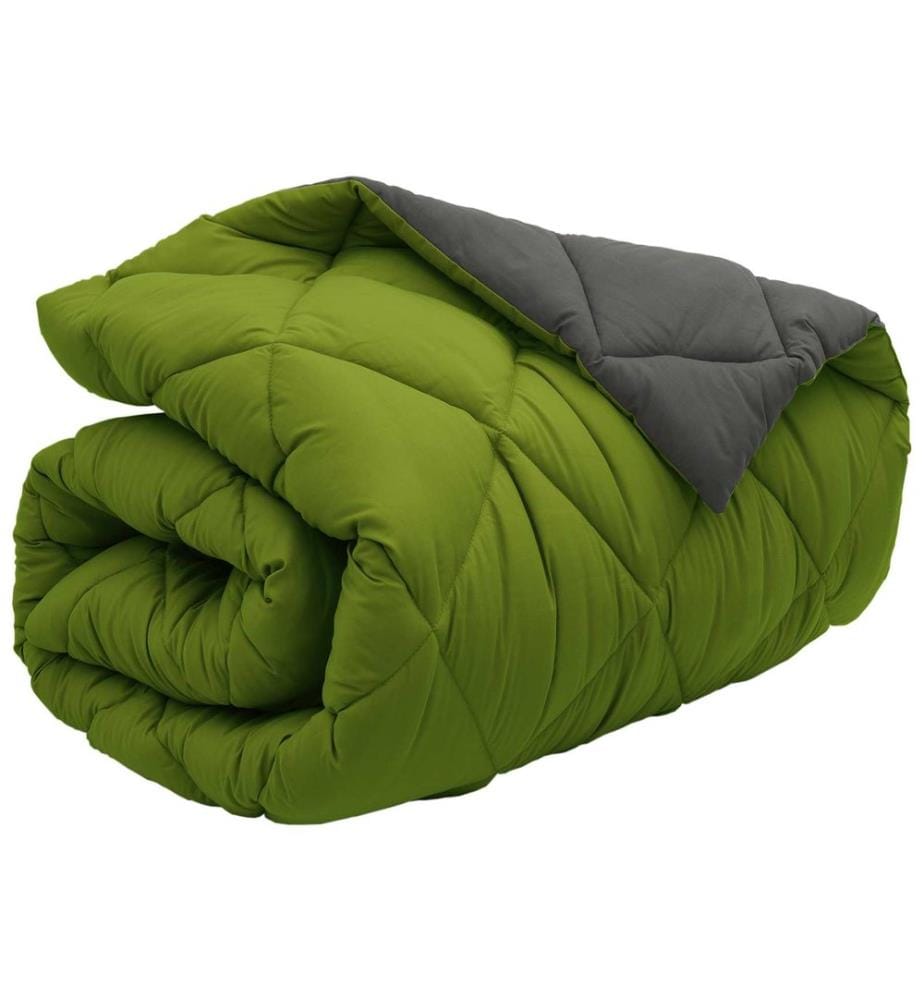 Duvet d'hiver Vert et Anthracite 200 x 135 cm Microfibre