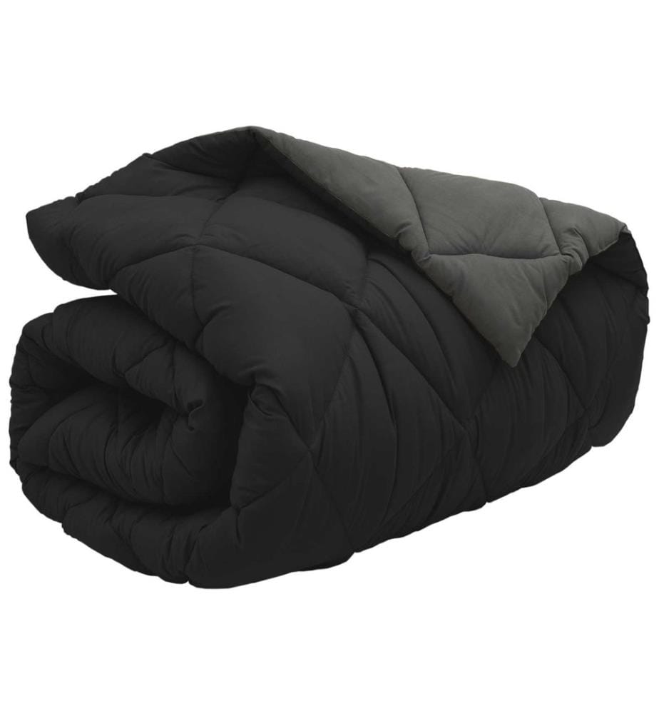 Duvet d'hiver Noir et anthracite 200 x 135 cm Microfibre