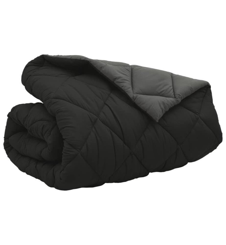 Duvet d'hiver Noir et anthracite 220 x 240 cm Microfibre