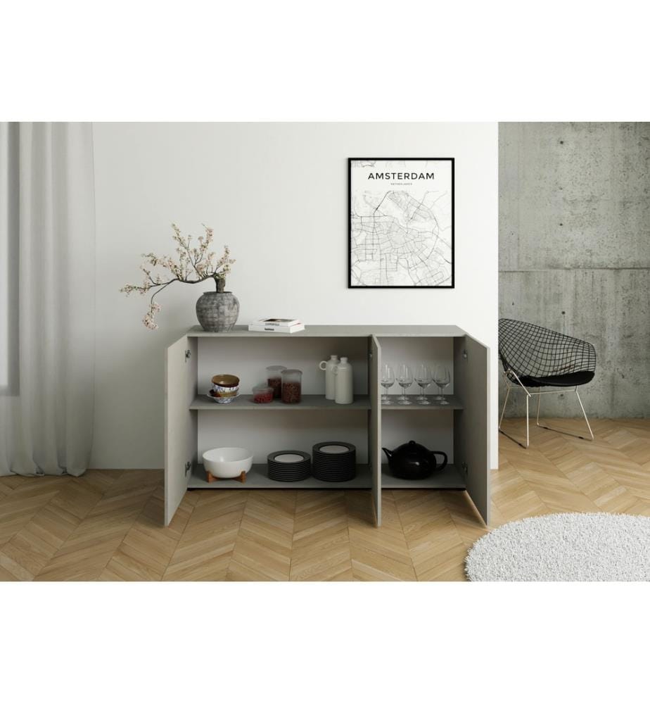 Commode 3 portes 150x40x83,5 cm Elios Cachemire