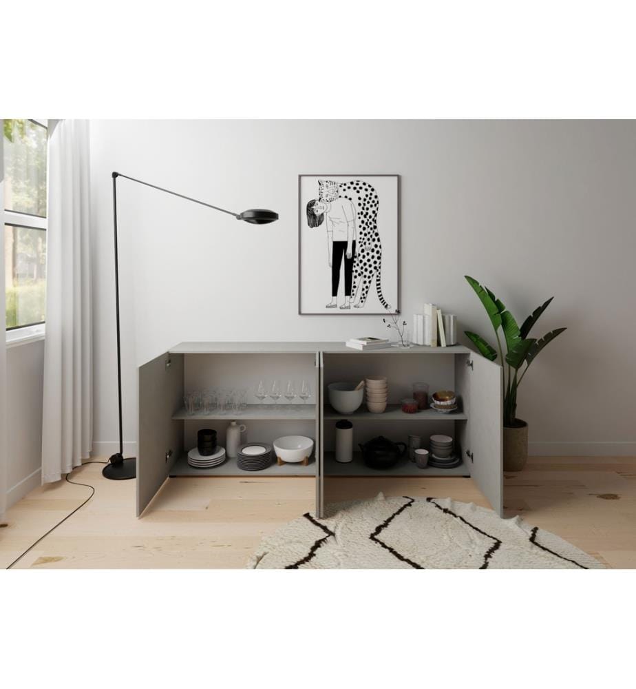 Commode 4 portes 200x40x83,5 cm Elios Cachemire