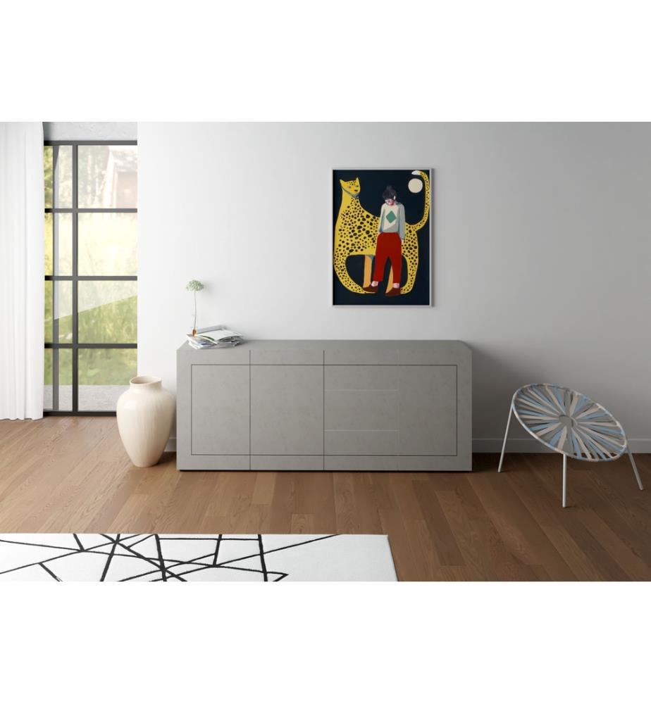 Commode 3 portes/3 tiroirs 200x40x83,5 cm Elios Cachemire