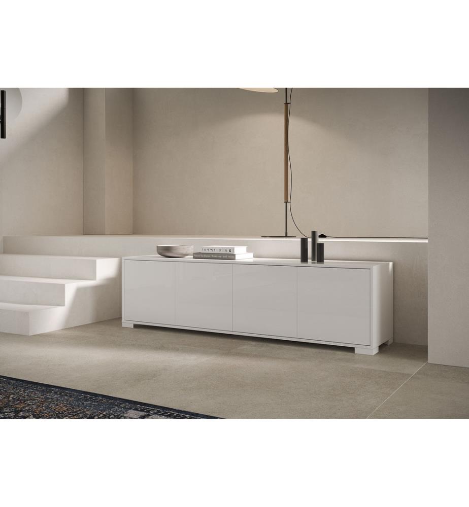 Buffet 4 portes 172x40x48 cm Lumina blanc brillant