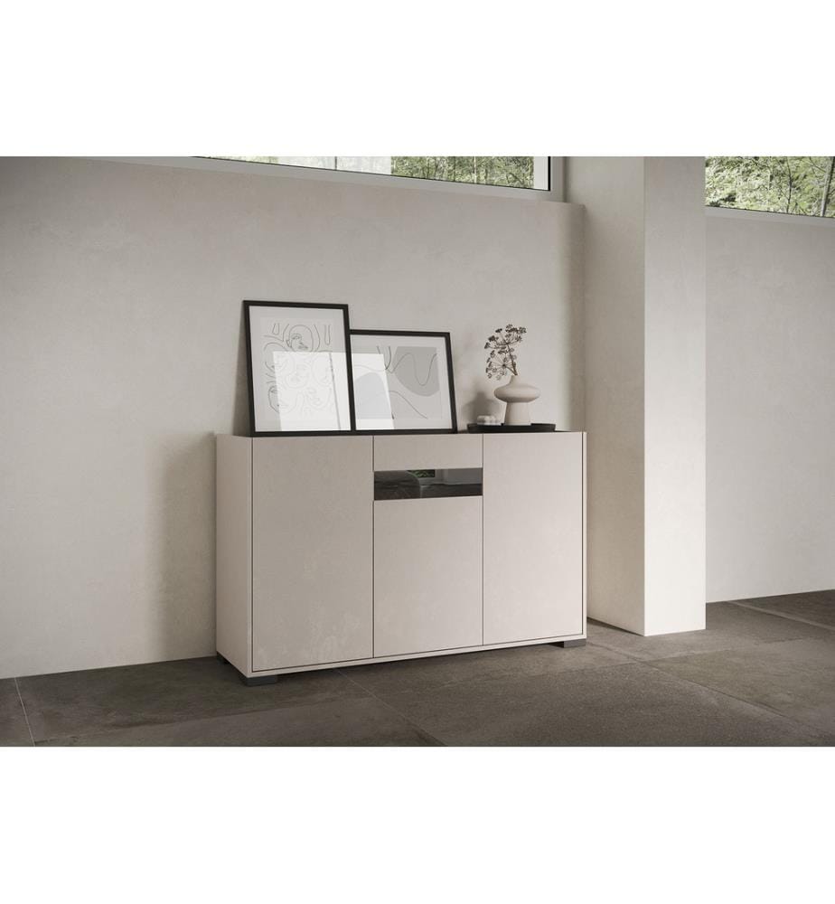 Sideboard 3 Türen 130x40x81 cm Riflesso cashmere
