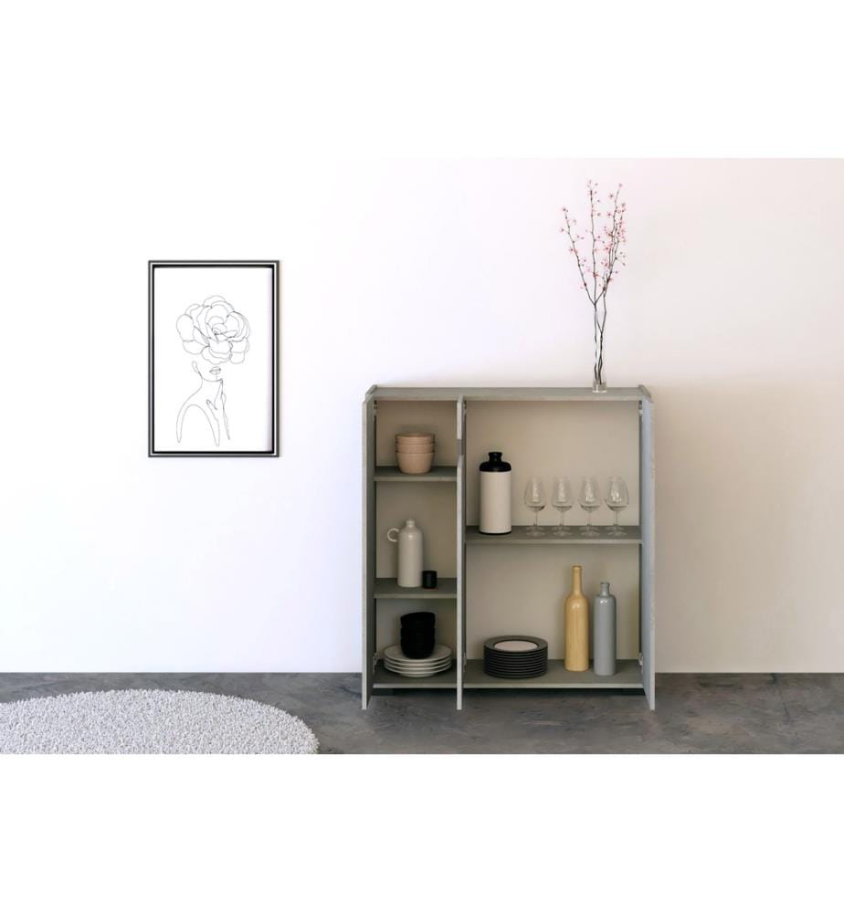 Highboard 3 Türen 100x35x110 cm Riflesso cashmere