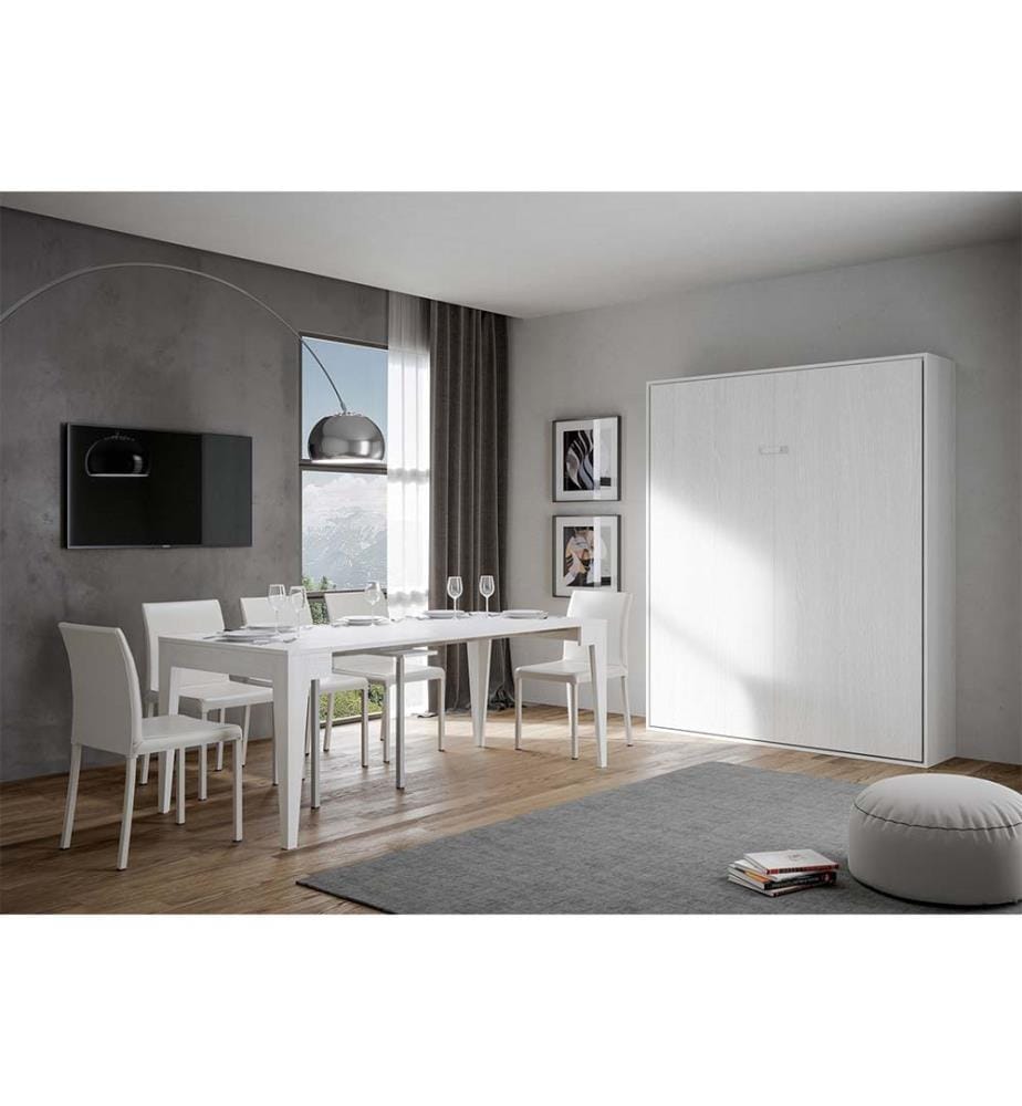 Lit escamotable Kentaro 160 Vertical - Blanc