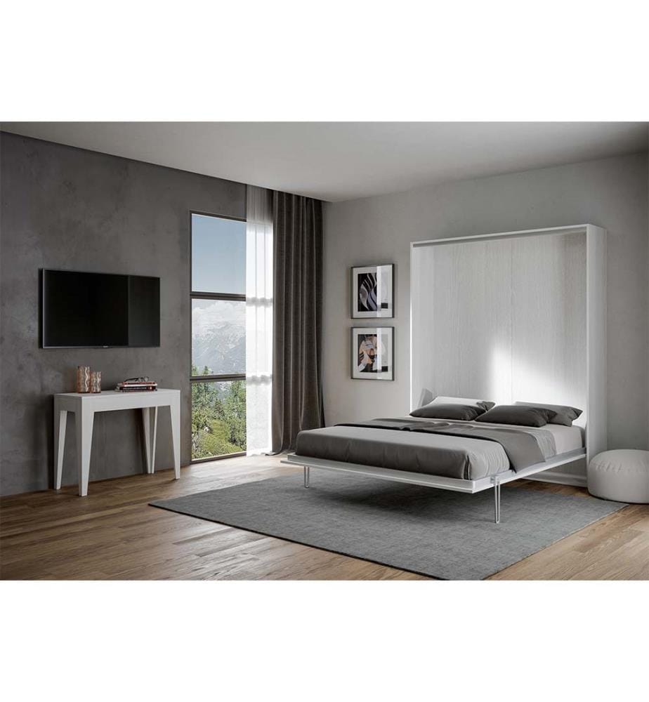 Lit escamotable Kentaro 160 Vertical - Blanc