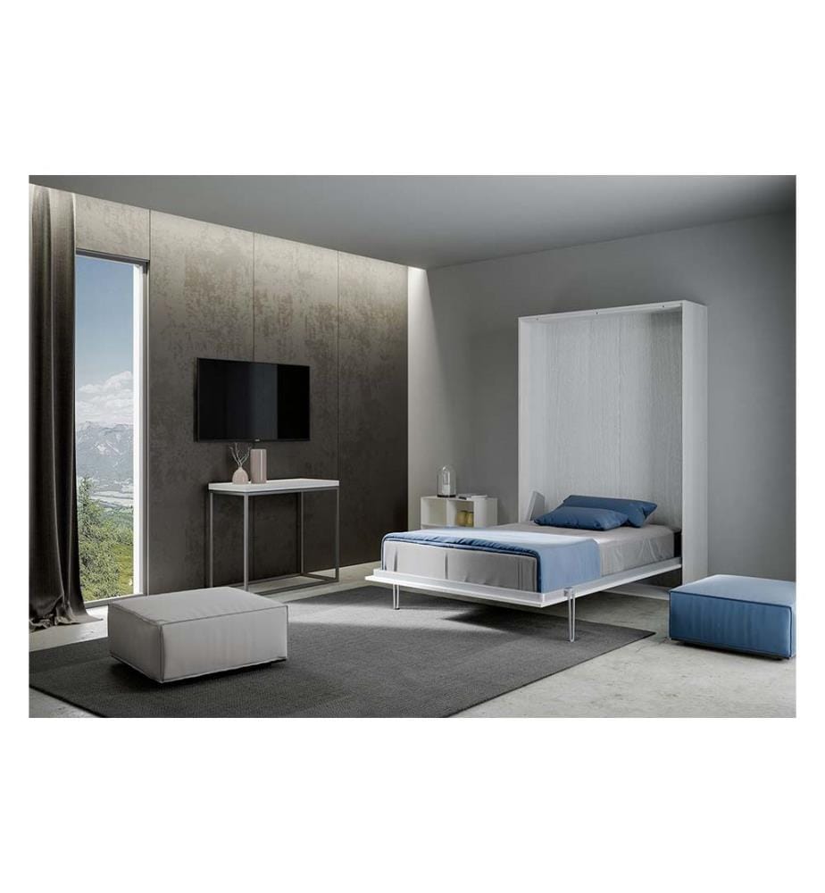 Lit escamotable Kentaro 140 Vertical - Blanc