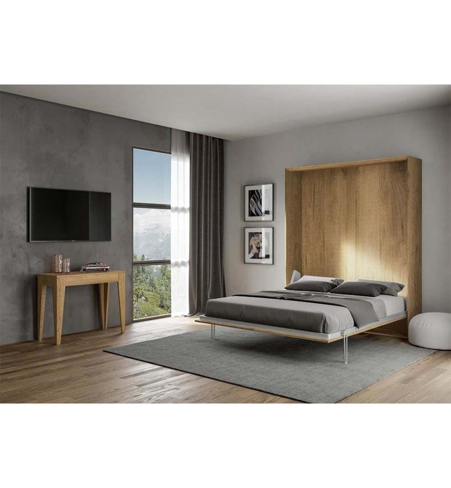 Lit escamotable Kentaro 160 Vertical - Marron