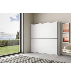Lit escamotable Kando lit superposé 2 places horizontal frêne blanc
