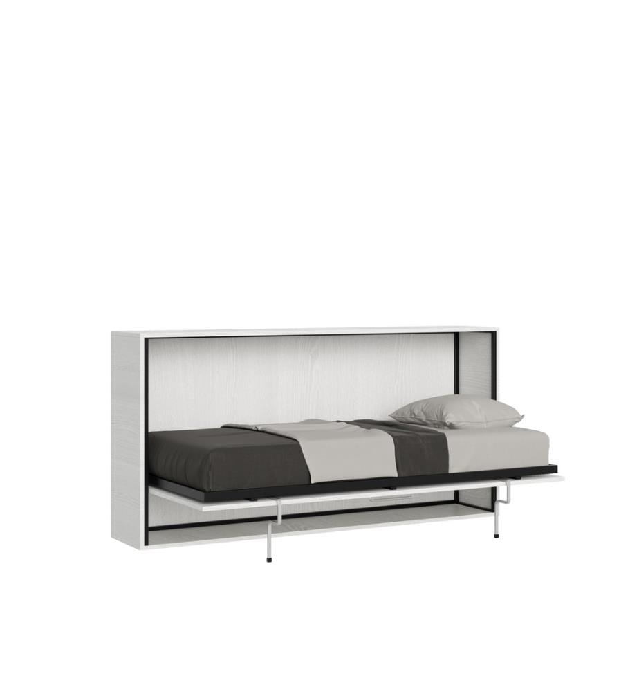 Lit escamotable Kando Eizelbett horizontal frêne blanc
