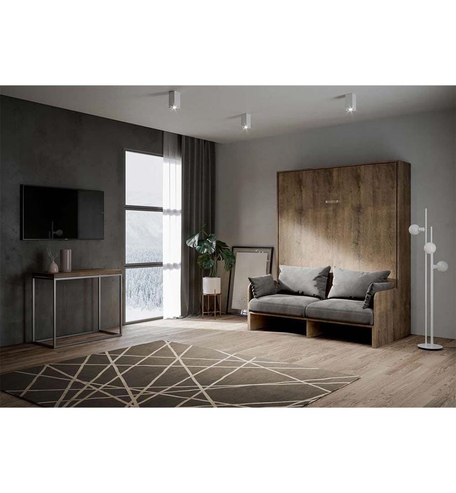 Lit escamotable Kentaro Sofà 160 Vertical - Marron