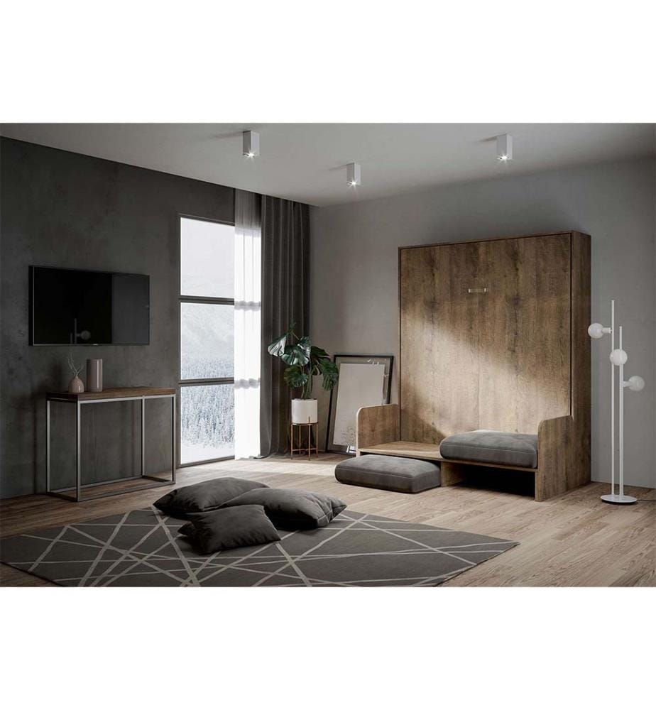 Lit escamotable Kentaro Sofà 160 Vertical - Marron