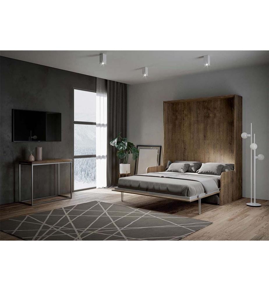 Lit escamotable Kentaro Sofà 160 Vertical - Marron