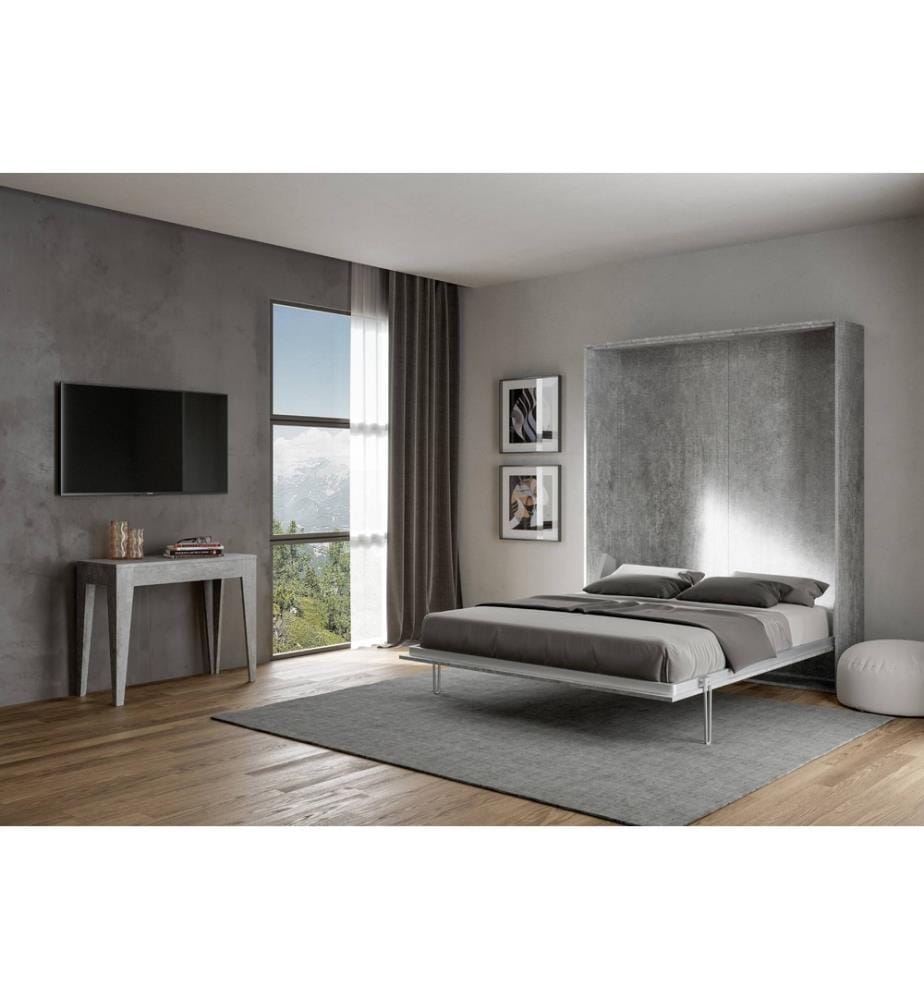 Lit escamotable Kentaro 160 vertical ciment