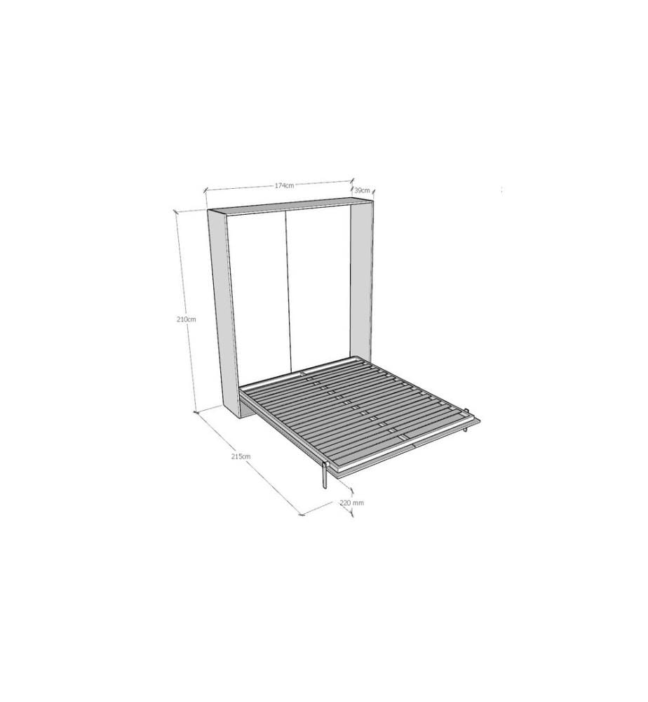 Lit escamotable Kentaro 160 vertical ciment