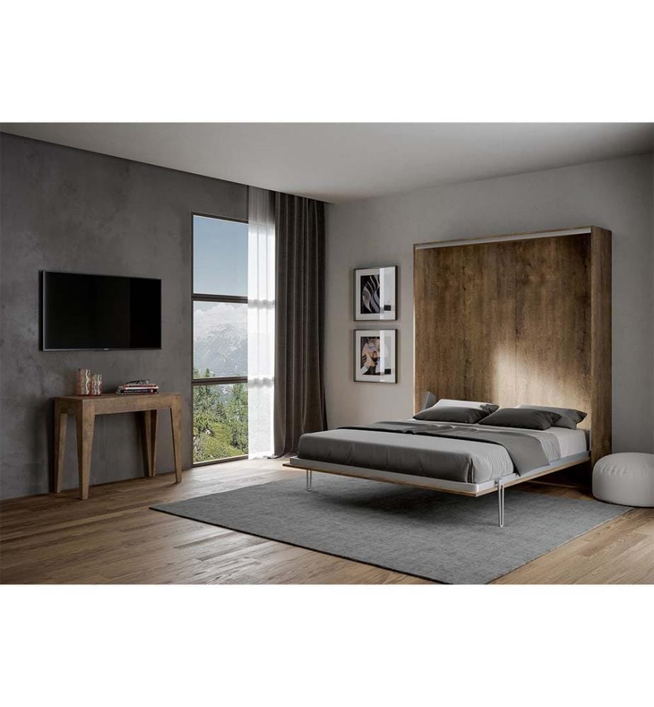 Lit escamotable Kentaro 160 Vertical - Marron