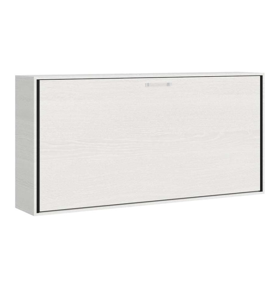 Lit escamotable Kando Lit à l'anglaise horizontal avec matelas - Blanc