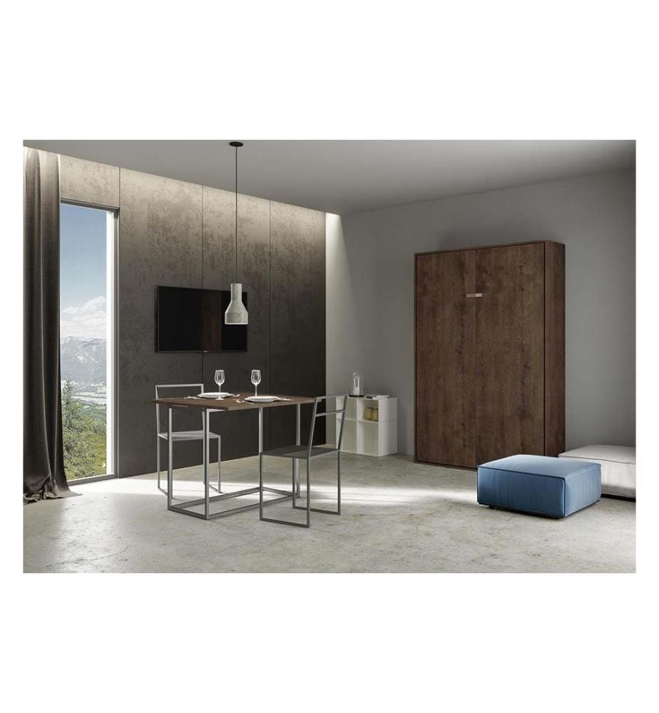 Lit escamotable Kentaro 140 Vertical - Marron