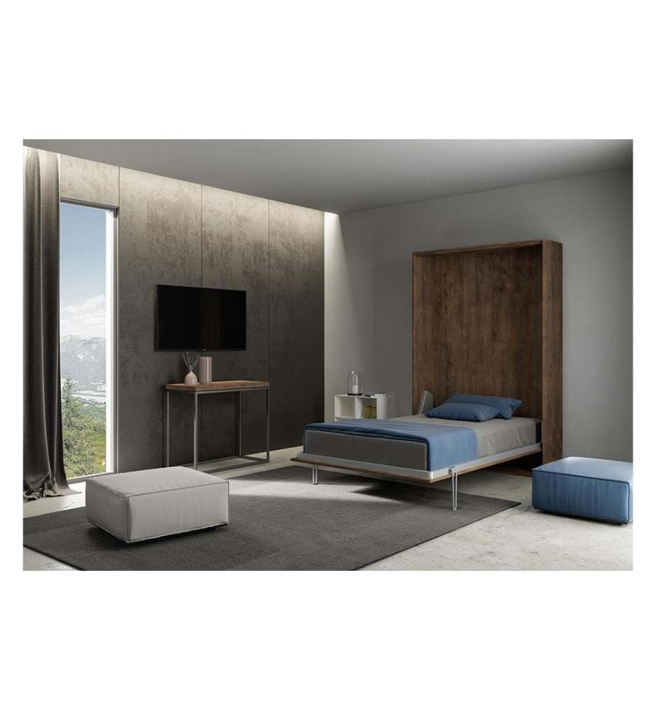 Lit escamotable Kentaro 140 Vertical - Marron