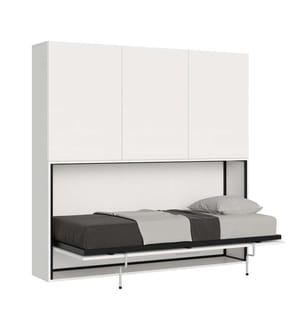 Lit escamotable Kando Lit à l'anglaise horizontal avec matelas Comp. D - Blanc