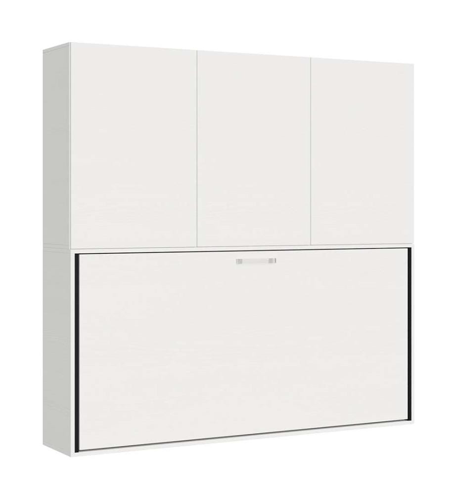 Lit escamotable Kando Lit à l'anglaise horizontal avec matelas Comp. D - Blanc