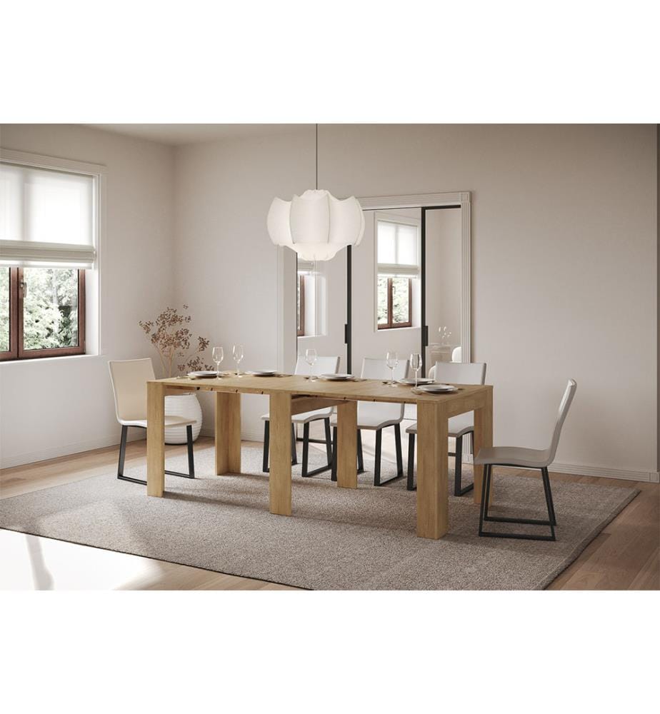Console Extensible 90 x 25-211 cm Kiba - Chêne