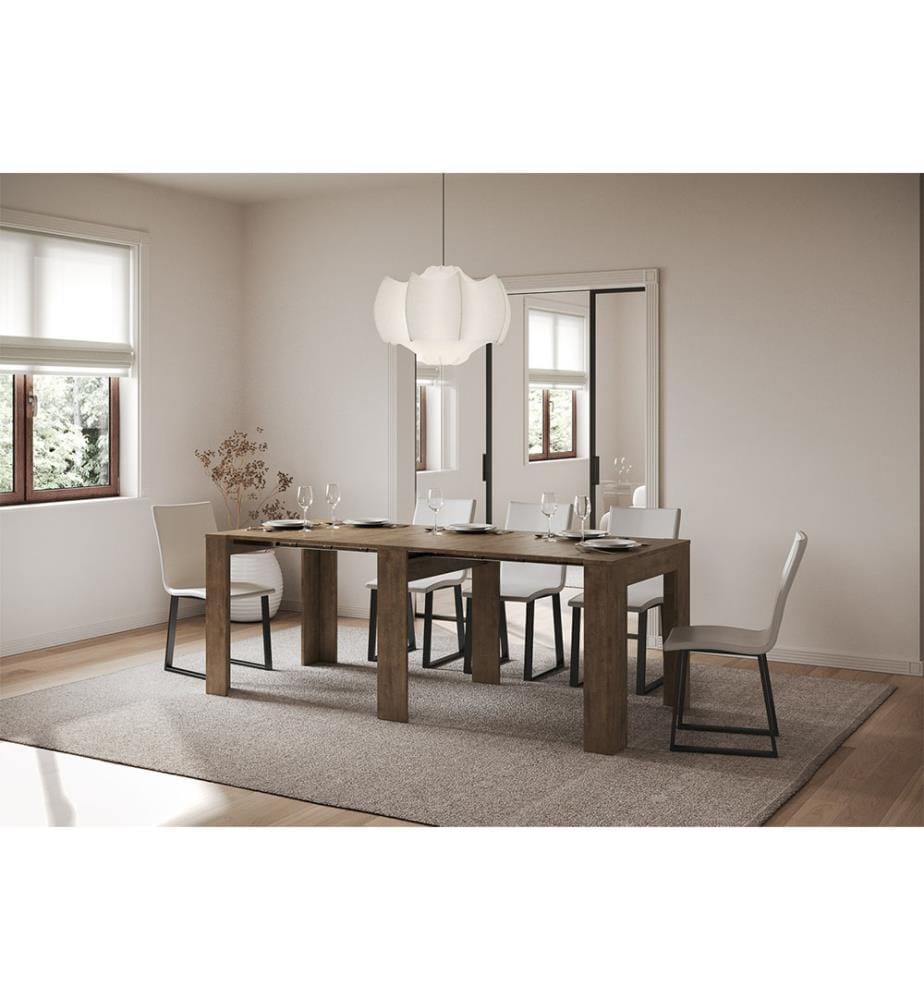 Console Extensible 90 x 25-211 cm Kiba - Brun Noyer