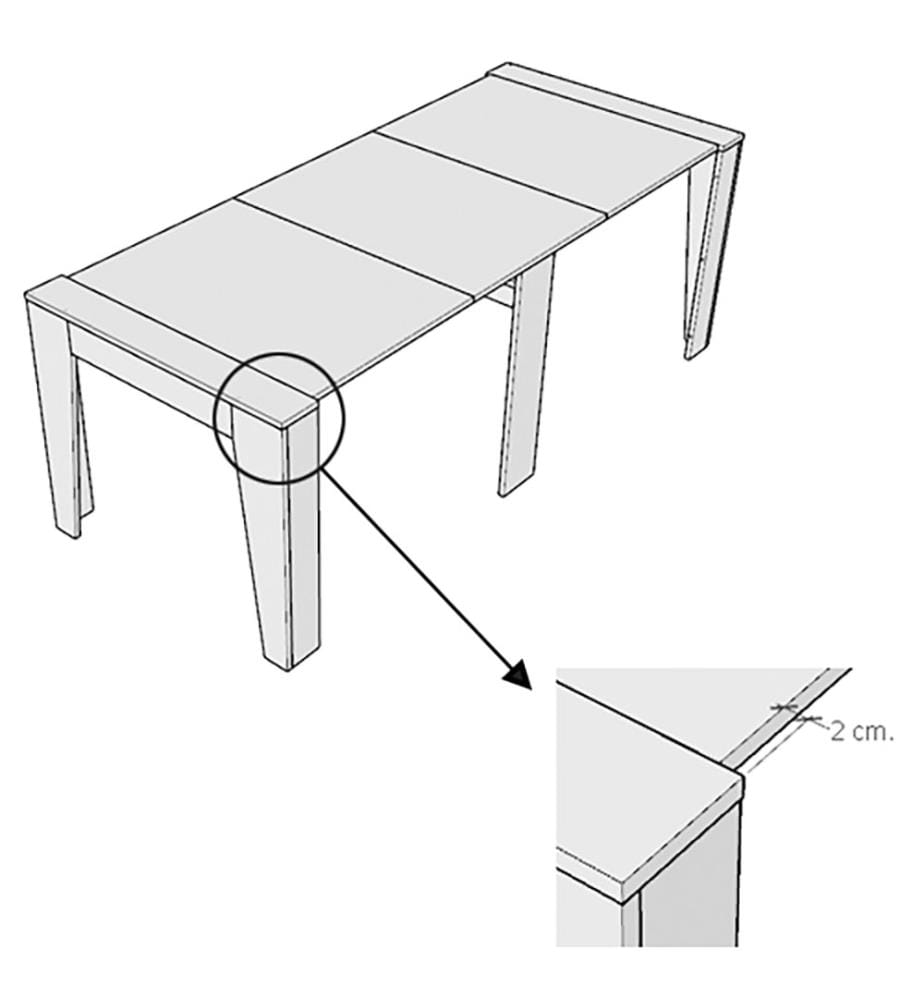 Console Extensible 90 x 25-211 cm Anea - Blanc