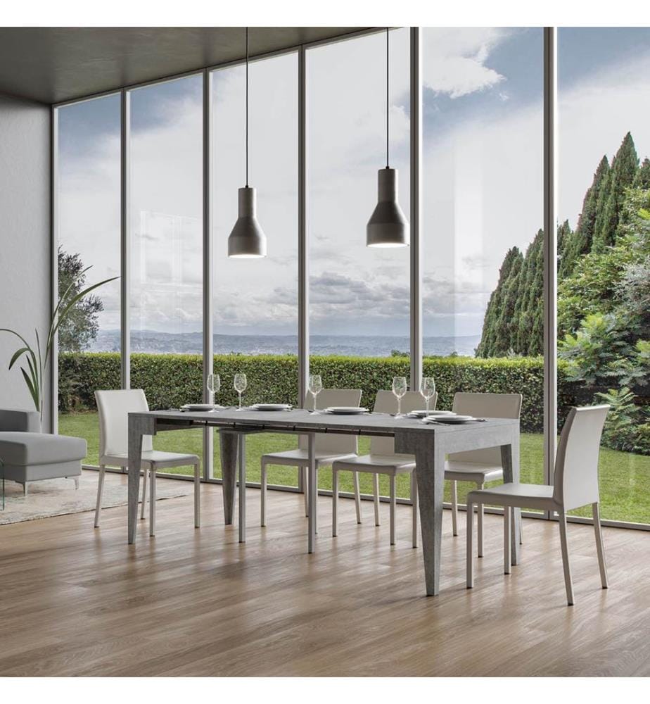 Console Extensible 90 x 42-198 cm Isotta Small - Gris Ciment
