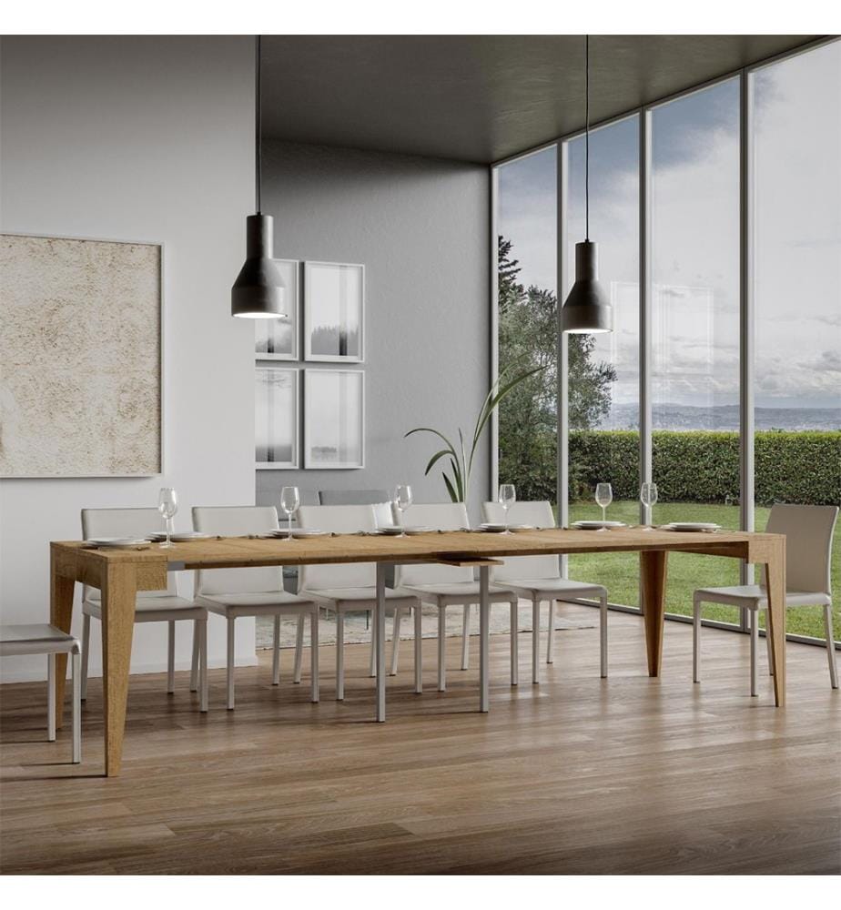 Console Extensible 90 x 42-302 cm Isotta - Chêne