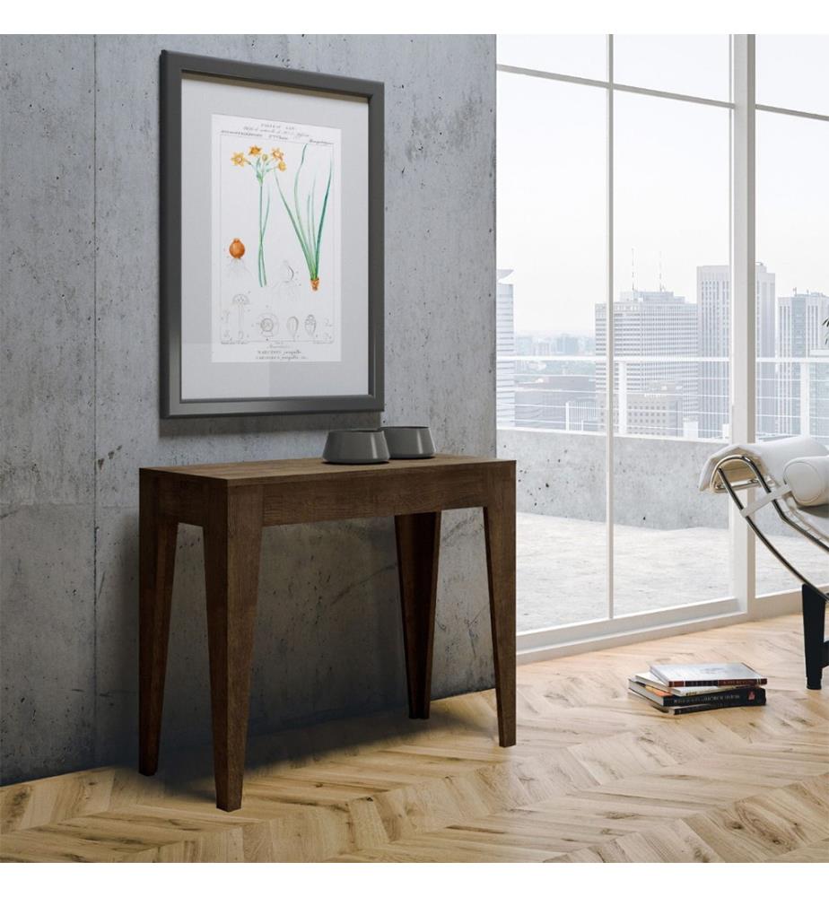 Console Extensible 90 x 42-302 cm Isotta - Brun Noyer