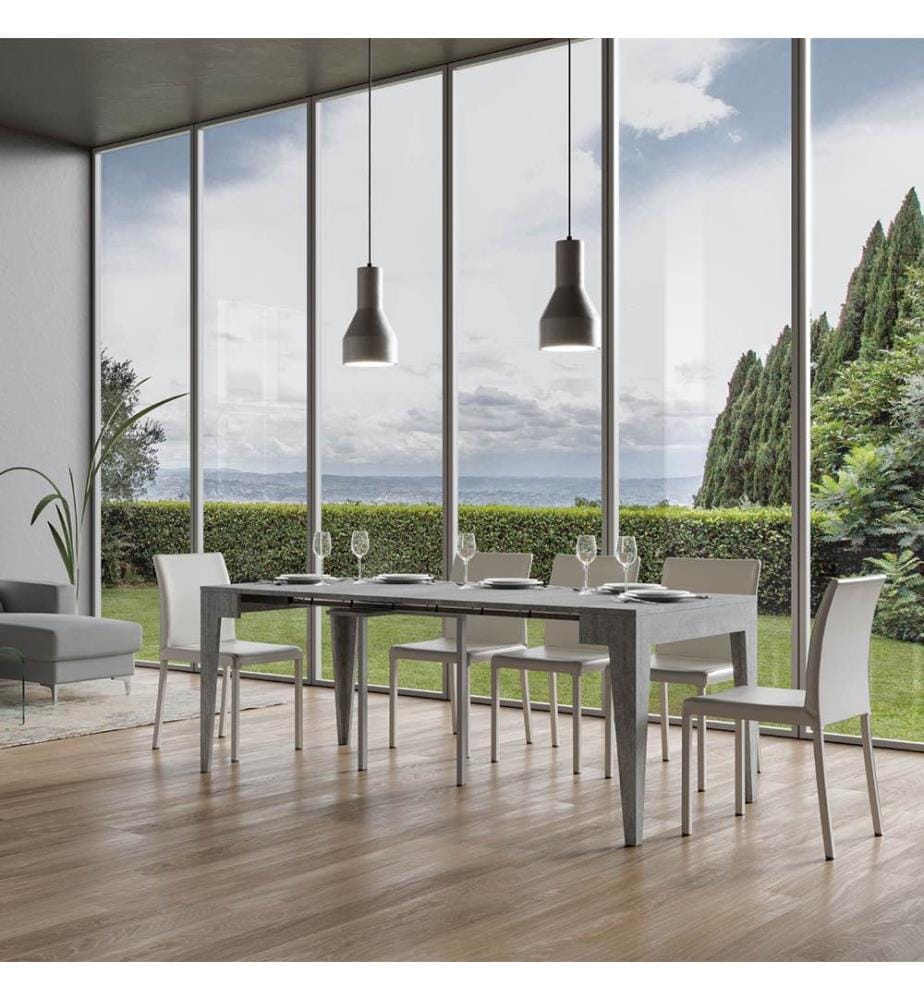 Console Extensible 90 x 42-302 cm Isotta - Gris Ciment