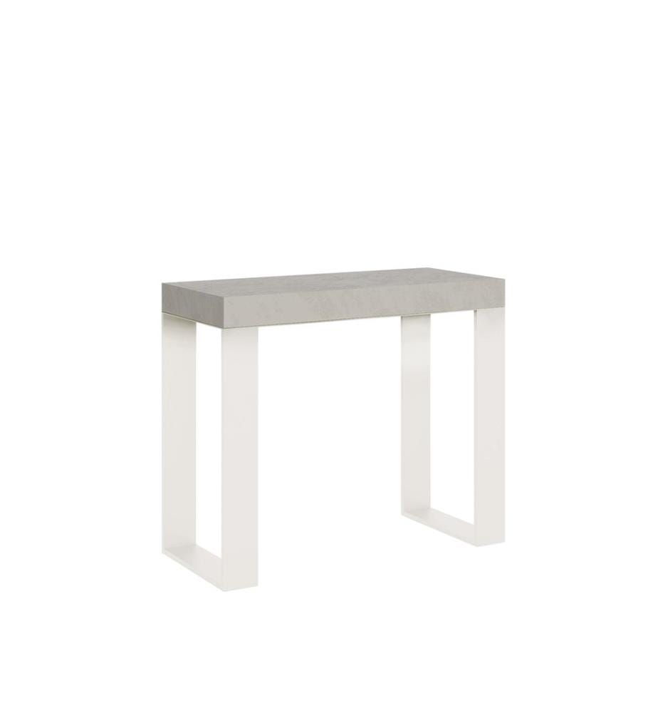 Console Extensible 90x40-196 cm Tecno Small cachemire - Gris & Blanc