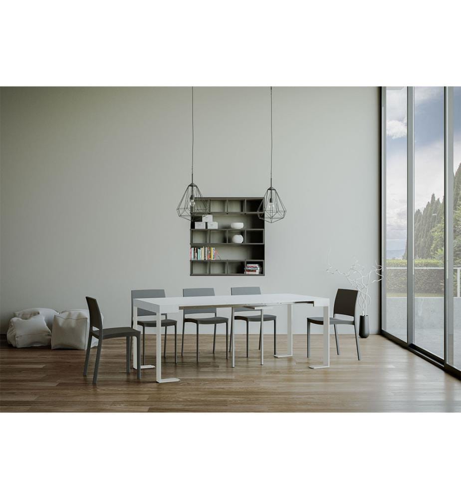 Table Console Extensible 90x40-300 cm Tecno Frêne - Blanc