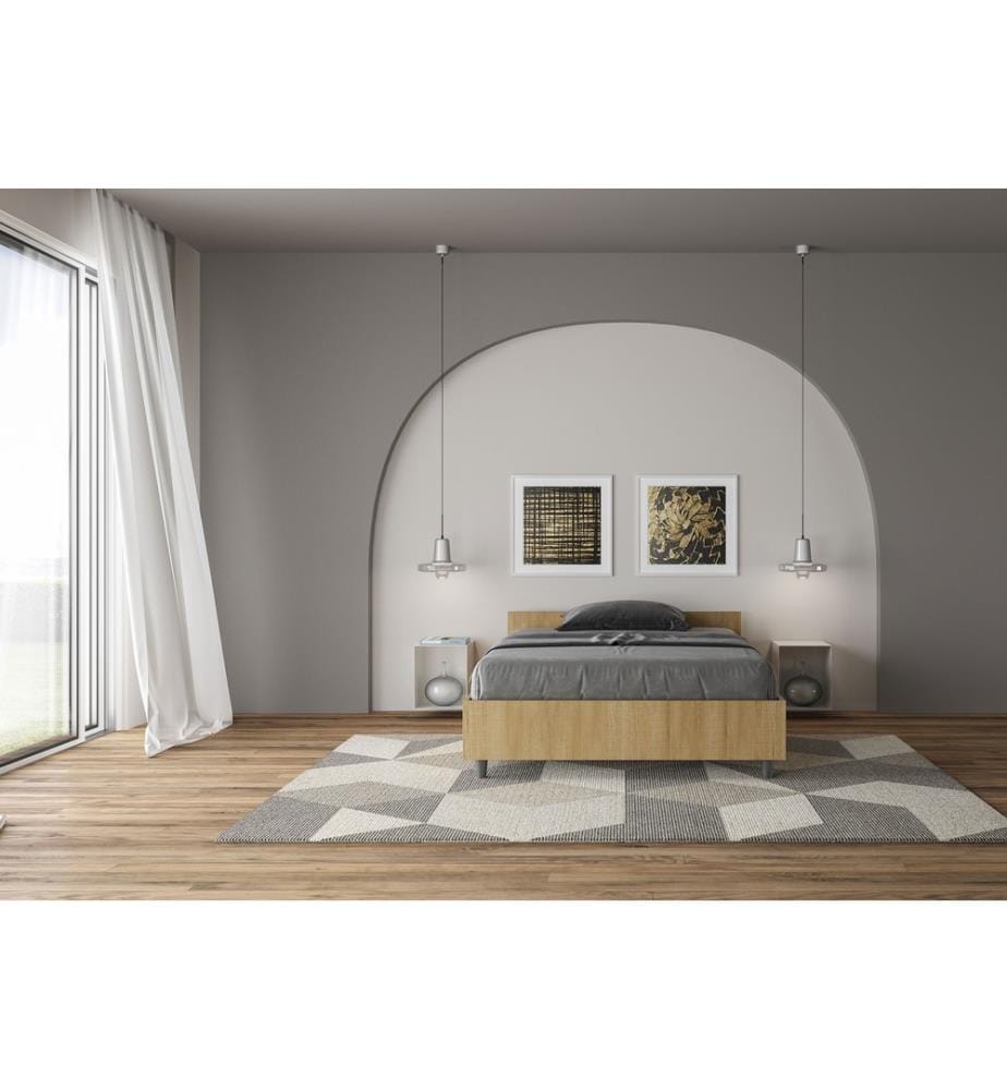 Bett mit Bettkasten 120x190 Eiche Natur Nuamo