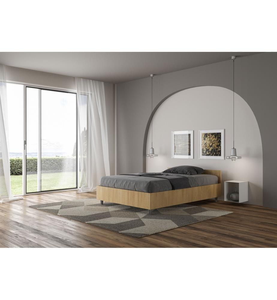 Bett mit Bettkasten 120x190 Eiche Natur Nuamo