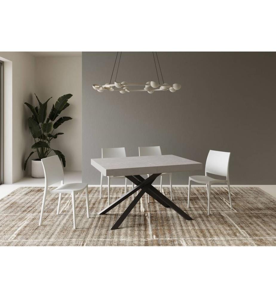Table Extensible 80 x 120-204 cm Karida - Anthracite et Gris
