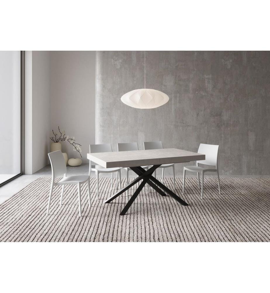 Table Extensible 160x90-264 cm Karida cachemire - Gris & Anthracite