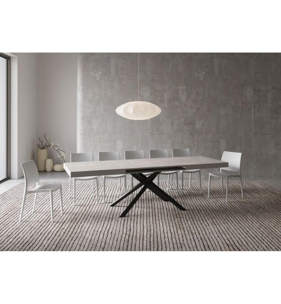 Table Extensible 160x90-264 cm Karida cachemire - Gris & Anthracite